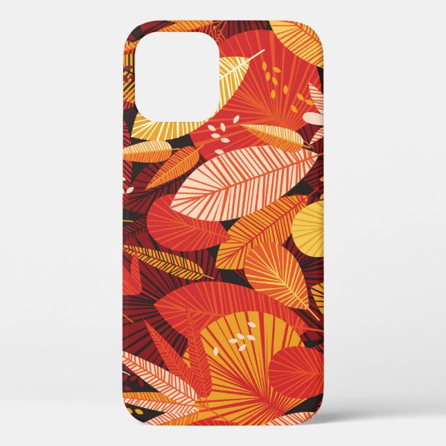 Coques Case-Mate iPhone Feuilles tropicaux : Foliage géométrique coloré. (Verso)