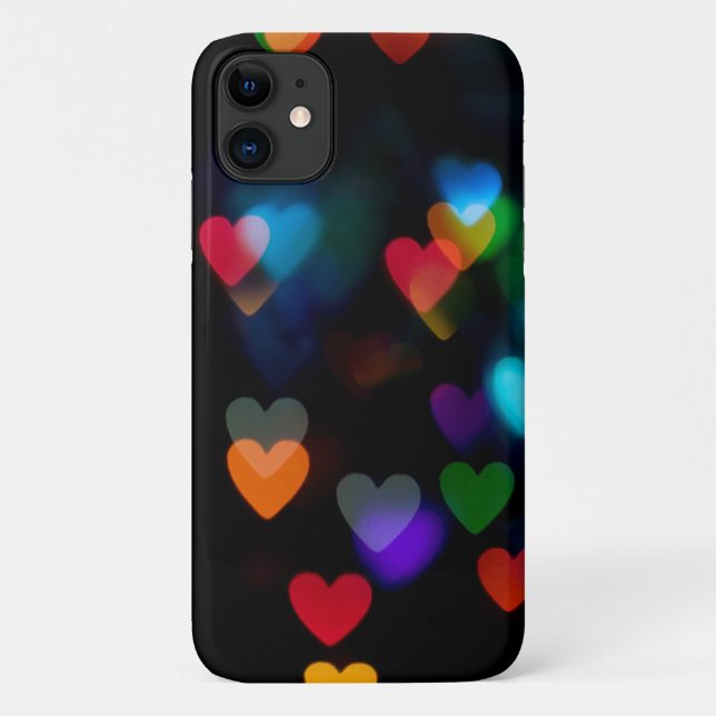 Coques Case-Mate iPhone feux de bokee cardiaque sur noir (Dos)