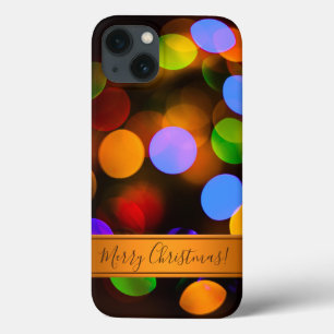 Case-Mate iPhone Case Feux de Noël multicolores. Modèle de texte