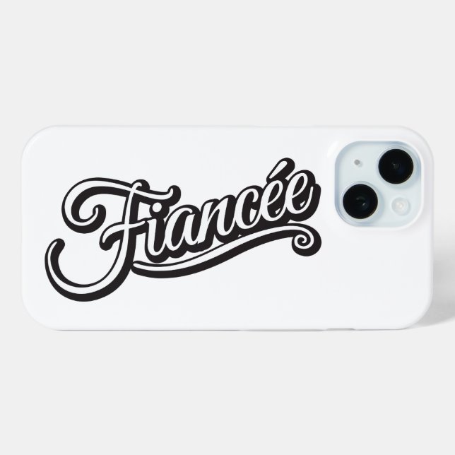 Coques Case-Mate iPhone Fiancée noir/blanc sur blanc (Verso (horizontal))