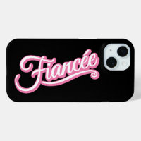 Fiancée rose/blanc sur noir