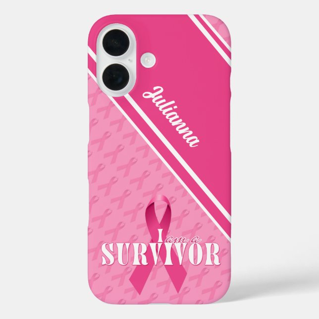 Coques Case-Mate iPhone Fier Cancer du sein Survivant Ruban rose (Verso)