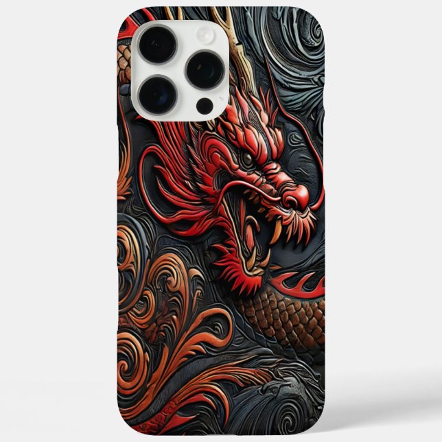 Coques Case-Mate iPhone Fierce Red Dragon Relief Art (Verso)