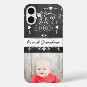 Coques iPhone 16 Plus Fière Grand-mère Chalkboard Typographie Art