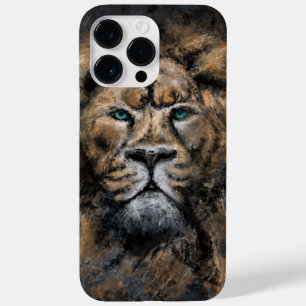 Coque Pour Pour iPhone 14 Pro Max Fière Lion aux yeux verts peinture