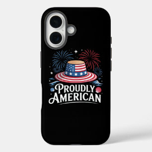 Coque Pour iPhone 16 Fièrement Américain - Patriotic Beach Sunhat