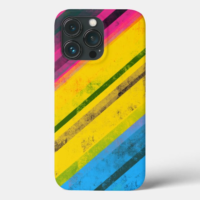 Coques Case-Mate iPhone Fierté égalité Pan drapeau Grunge Stripes LGBTQIA (Verso)