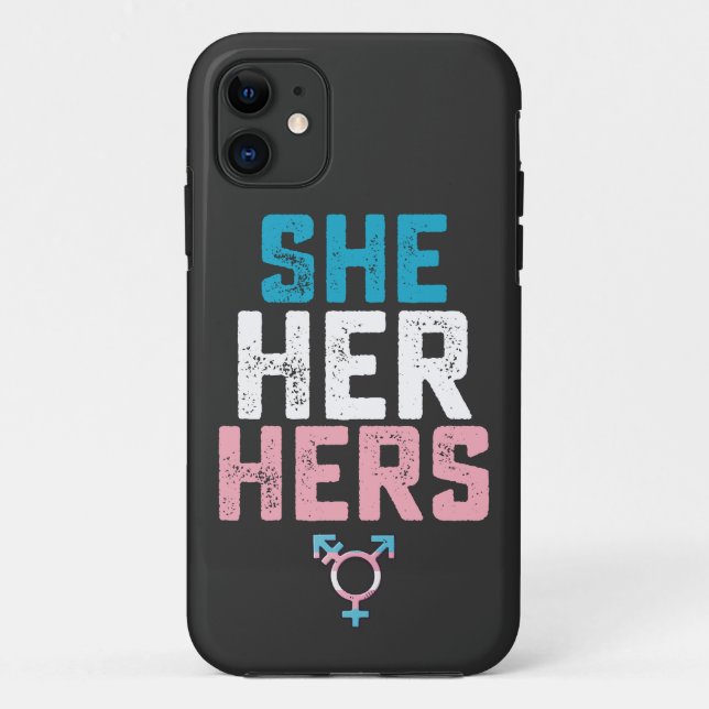Coques Case-Mate iPhone Fierté LGBT Elle A Ses Prononononounes Transgenres (Dos)
