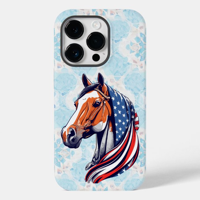 Coques Case-Mate iPhone Fierté patriotique : Cheval de quartier avec drape (Verso)