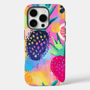 Coques iPhone 16 Pro Fiesta Abstraite de fruits tropicaux Paradise