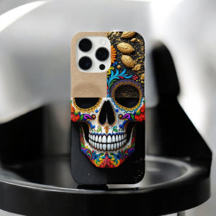 Coques iPhone 16 Pro Max Fiesta florale - Crâne à sucre