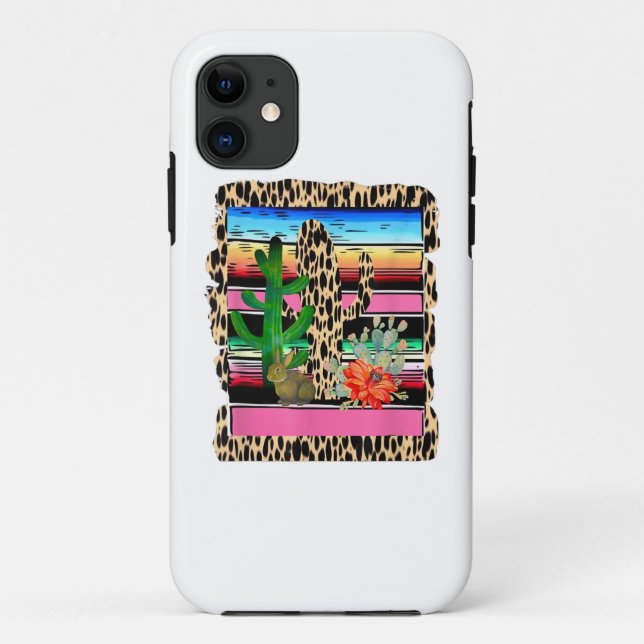 Coques Case-Mate iPhone Fiesta Serape Cheetah Cactus Flower Rabbit (Dos)
