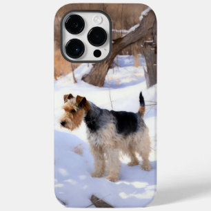 Coque Pour Pour iPhone 14 Pro Max Fil Fox Terrier Laisser neiger Noël