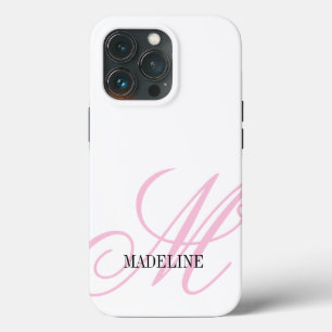 Case-Mate iPhone Case Filigrane monographique rose personnalisée élégant