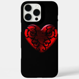 iPhone 16 Pro Max Case Filigree Goth Red Heart