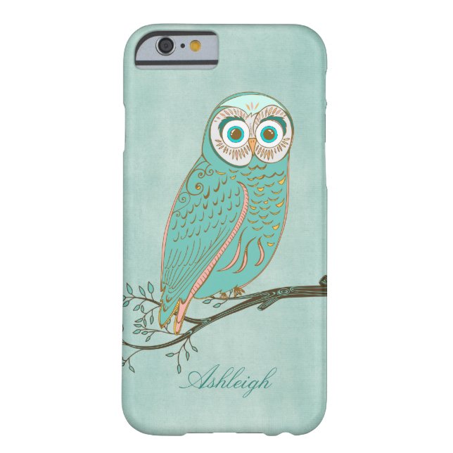 Coques Case-Mate iPhone Fille Abstraite moderne Turquoise Chouette verte M (Dos)