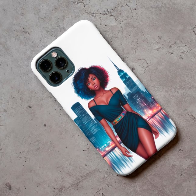 Coques Case-Mate iPhone Fille Africaine stylisée Afro cheveux affaires (Créateur téléchargé)