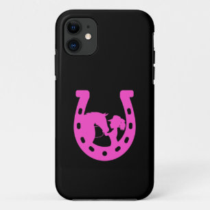Case-Mate iPhone Case Fille avec cheval et Casquette occidental Hot rose