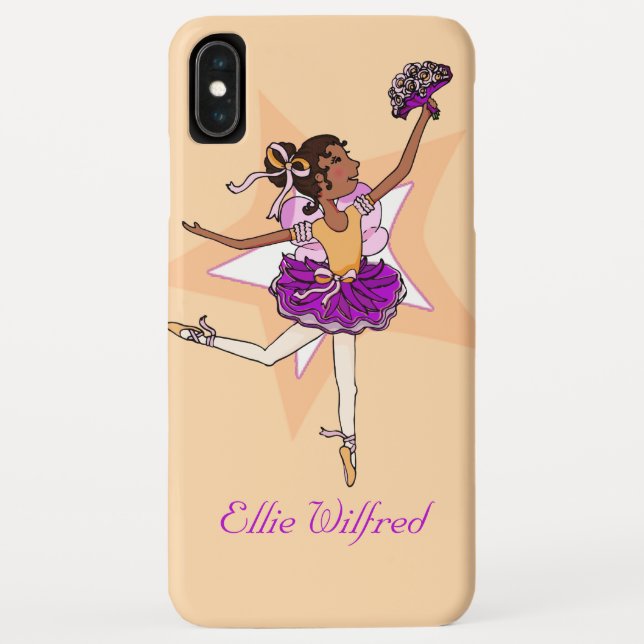 Coques Case-Mate iPhone Fille ballerine pêche nom de la chevelure foncée (Dos)