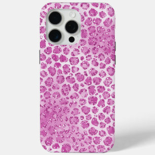 Coque iPhone 15 Pro Max Fille brillante Empreinte de léopard rose