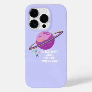 Coque Pour iPhone 14 Pro Fille chanceuse, Fille chanceuse, Lucky, Affirmati