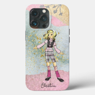 Case-Mate iPhone Case Fille cool avec cheveux blond Nom Or