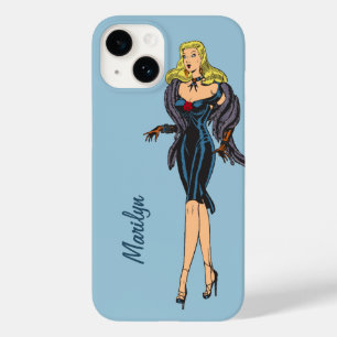 Coque Pour iPhone 14 Fille de charme rétro vintage blonde pin-up