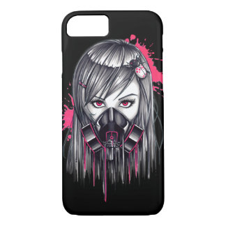 Coque iPhone 7 Fille de Masque au gaz néon
