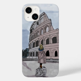 Coque Pour iPhone 14 Fille devant le Colisée.