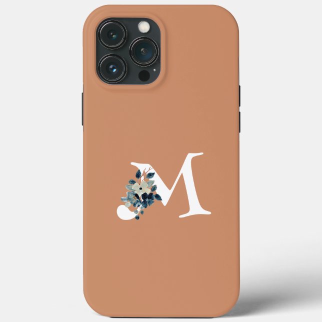 Coques Case-Mate iPhone Fille fleurie avec grand rose initial élégant mode (Verso)