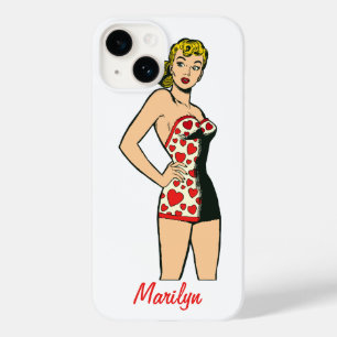 Coques Pour iPhone Fille Glamour Vintage, Lingerie de Bombshell Blond