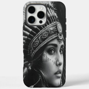 Coques iPhone 16 Pro Max Fille guerrière plumée dans un royaume mystique