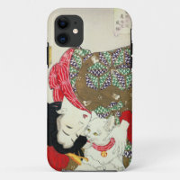 Fille japonaise avec le chat, Tsukioka Yoshitoshi