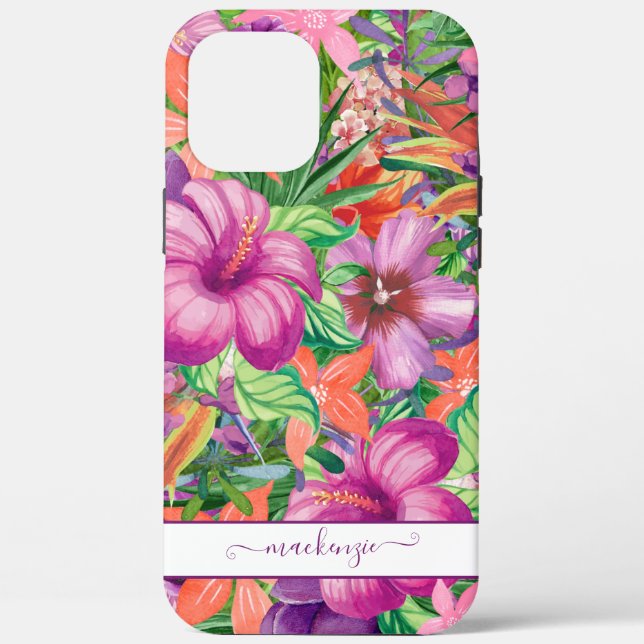 Coques Case-Mate iPhone Fille Joli Motif de fleurs tropicales (Verso)
