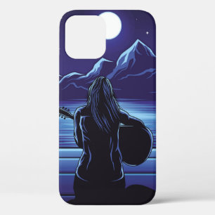 Case-Mate iPhone Case Fille jouant de la guitare de nuit, fille, ciel, a