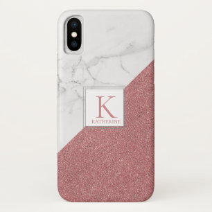 Case-Mate iPhone Case Fille Marbre Blush Parties scintillant rose Monogr