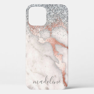 Case-Mate iPhone Case Fille moderne Rose Gold Marble Blush Parties scint