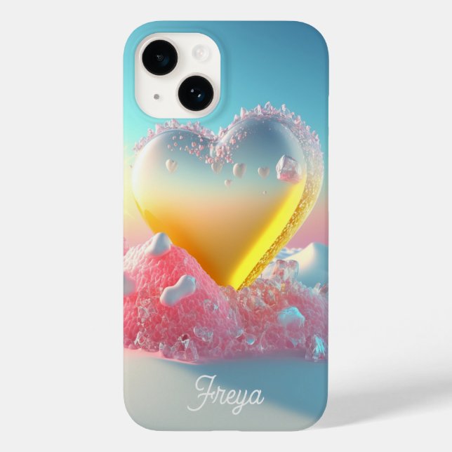 Coques Case-Mate iPhone Fille moderne tendance amour coeur Personnalisé No (Verso)