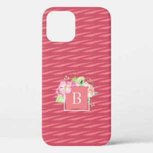 Case-Mate iPhone Case Fille monogramme rose et corail rose Floral
