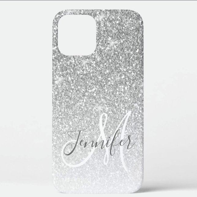 Coques Case-Mate iPhone Fille Parties scintillant Argent Étincelle Nom du  (Créateur téléchargé)