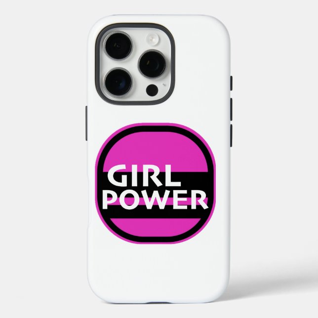 Coques Case-Mate iPhone Fille Power imprimer nouveauté, police blanche (Verso)
