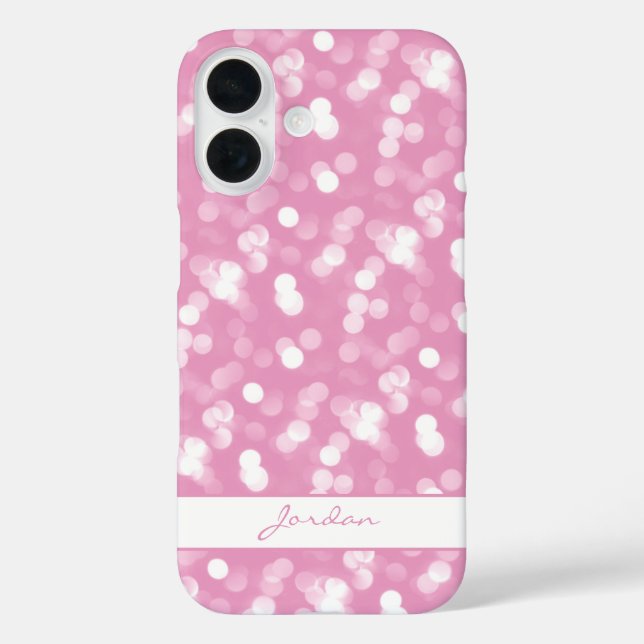 Coques Case-Mate iPhone Fille rose et blanc Parties scintillant étincelant (Verso)