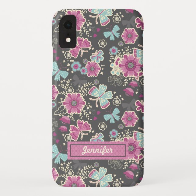 Coques Case-Mate iPhone Fille rose floral (Dos)