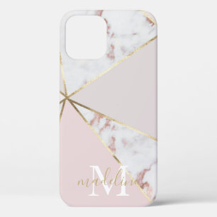 Case-Mate iPhone Case Fille Rose Gold Blush Monogramme géométrique