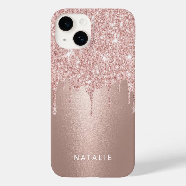 Coques Case-Mate iPhone Fille Rose Gold Parties scintillant Drivers Nom pe (Verso)