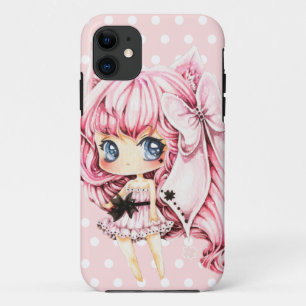 Etui iPhone Case-Mate Fille rose-haired mignonne de chibi d'anime