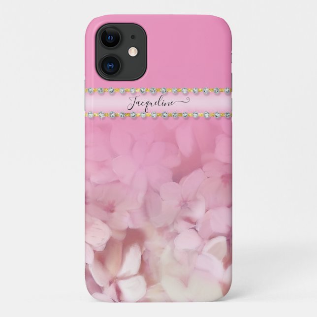 Coques Case-Mate iPhone Fille rose Hydrangea Floral Parties scintillant Bi (Dos)