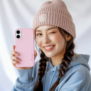 Coque Pour iPhone 16 Fille rose moderne Imprimer tendance