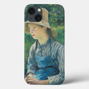 iPhone 13 Case Fille rurale de Camille Pissarro avec un chapeau