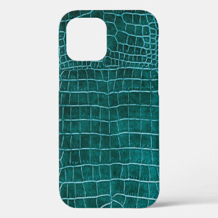 Case-Mate iPhone Case Fille Turquoise Faux Crocodile Cuir
